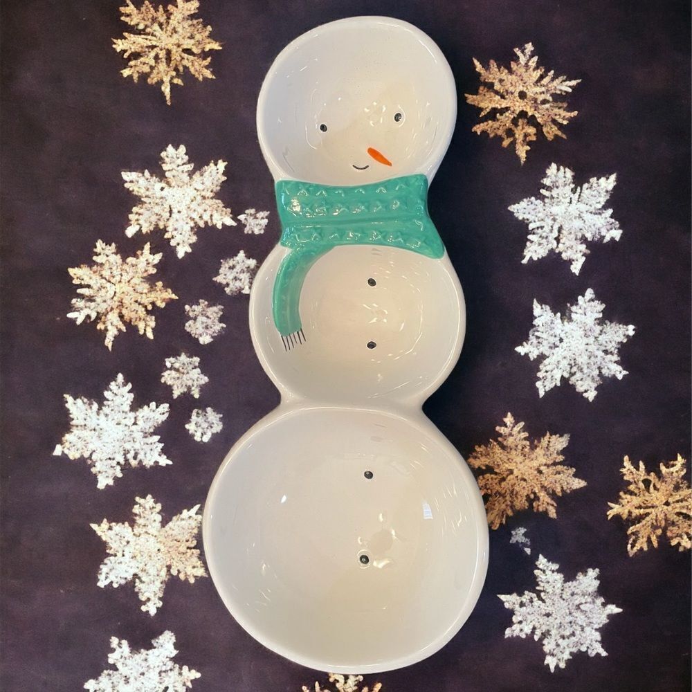 3‎ PORTION SNOWMAN SERVING DISH